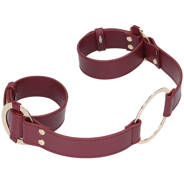 Ouch Handcuffs with Connector Bordeaux