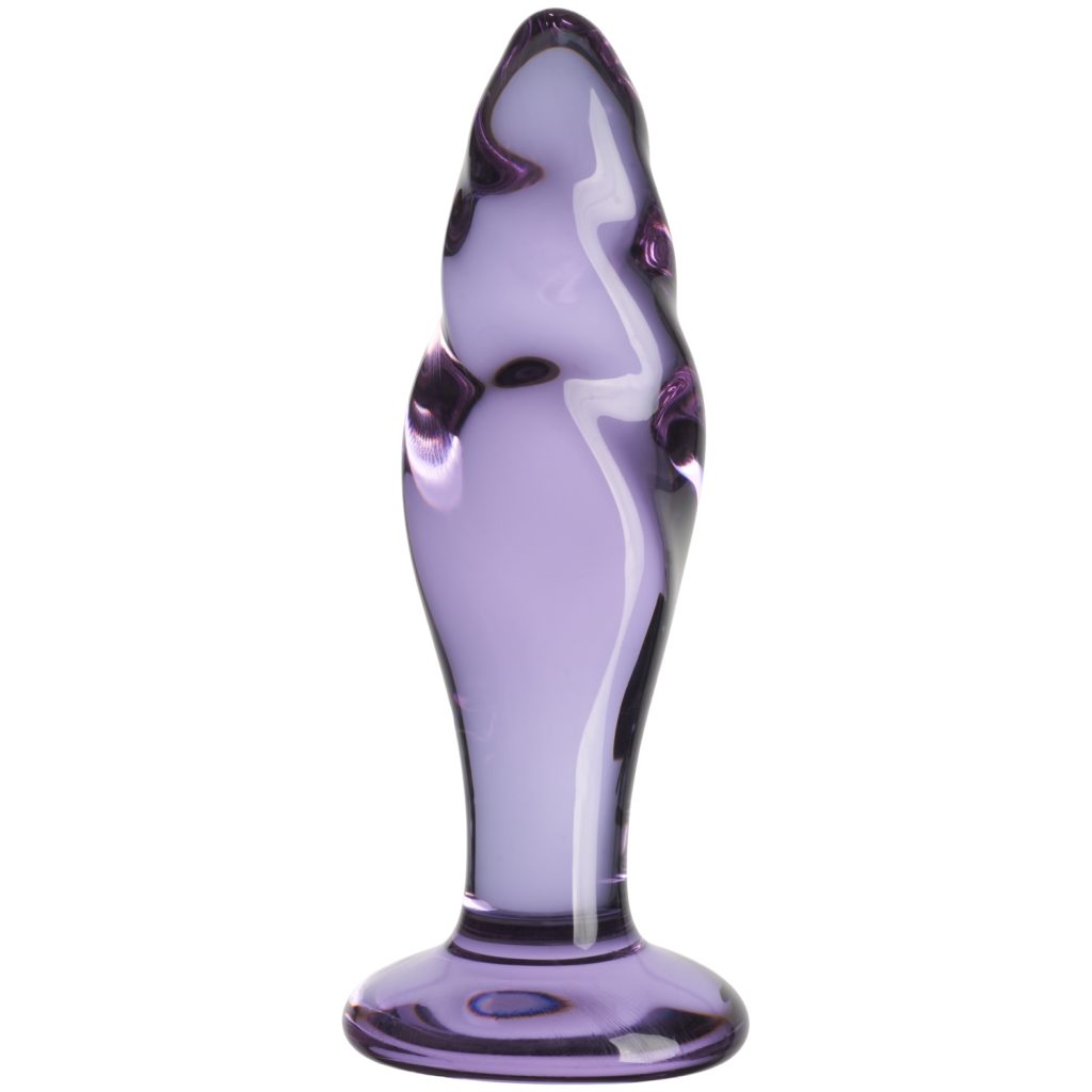 Sinful Twisted Lover Glass Butt Plug Purple