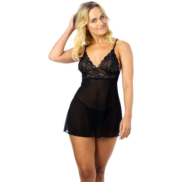 NORTIE Basil Babydoll Set Black SM