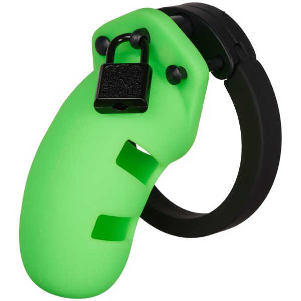 Ouch Glow in the Dark Cock Cage 9 cm Green