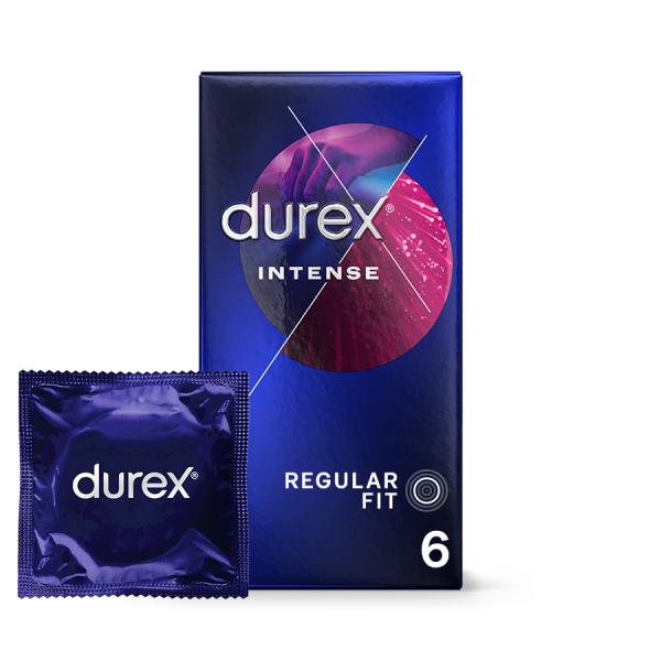 Intense Ribbed Dotted Condoms with stimulating gel | Durex 6